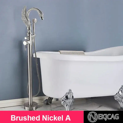 Ornate gold dragon freestanding bathtub faucet bathroom handshower