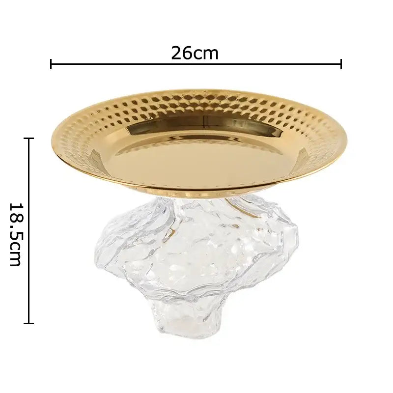 Ornate gold glass fruits bowl dining room dessert plate