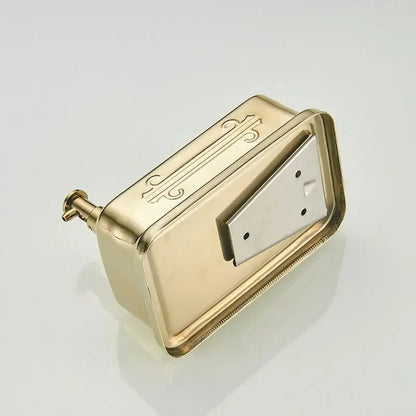 Ornate gold stainless steel soap dispenser bathroom wall mount