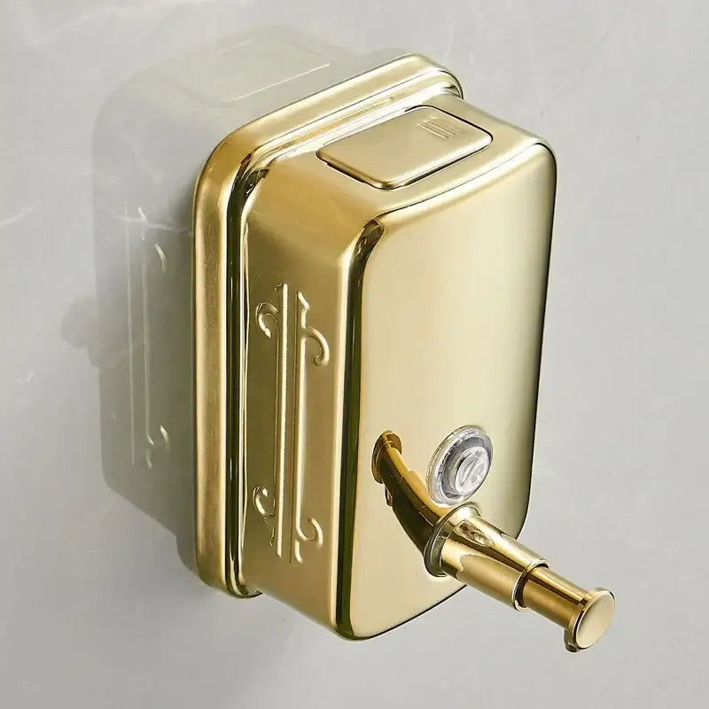 Ornate gold stainless steel soap dispenser bathroom wall mount