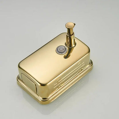 Ornate gold stainless steel soap dispenser bathroom wall mount