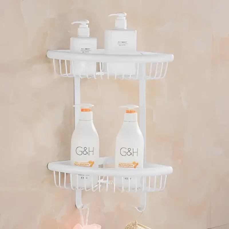 Ornate gold & white ceramic bathroom accessories set