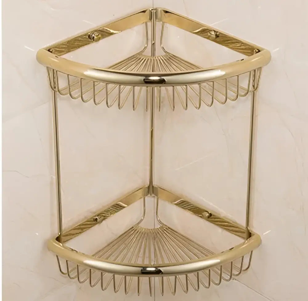 Ornate gold & white ceramic brass jade bathroom hardware set