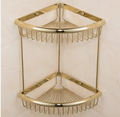 Ornate gold & white ceramic brass jade bathroom hardware set