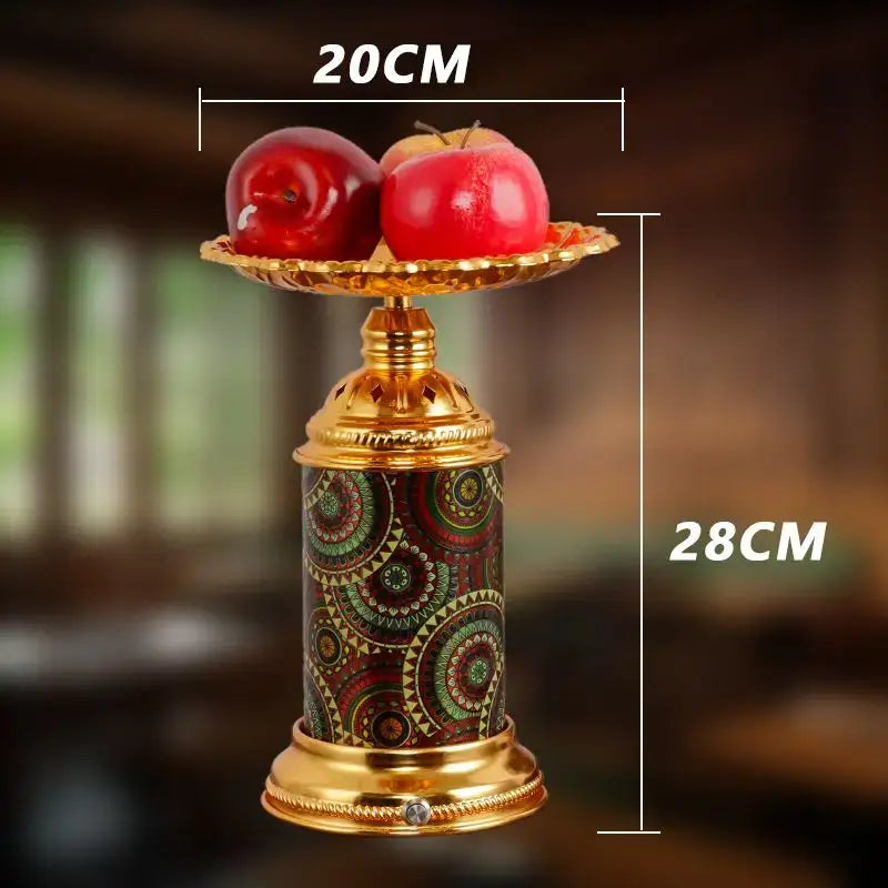Ornate golden mosaic fruit platter desk lamp bedroom night light
