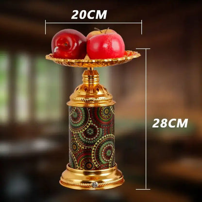 Ornate golden mosaic fruit platter desk lamp bedroom night light