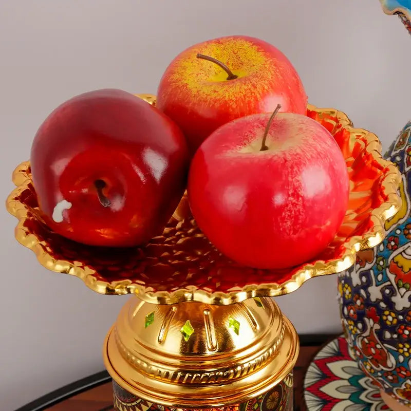Ornate golden mosaic fruit platter desk lamp bedroom night light