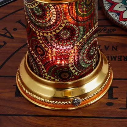 Ornate golden mosaic fruit platter desk lamp bedroom night light