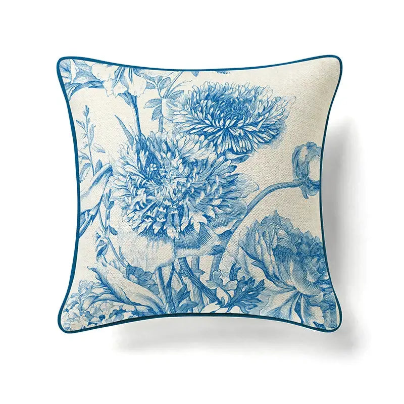 Ornate horse cream linen cushion cover living room pillow