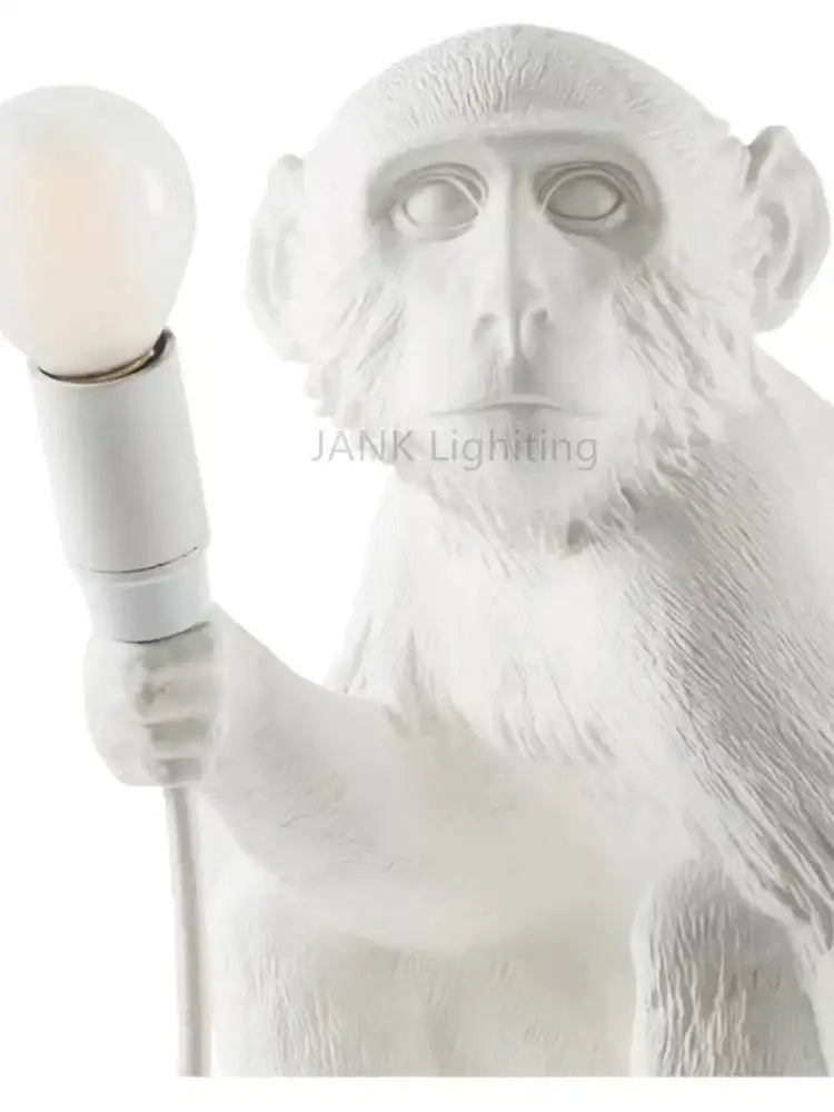 Ornate white 3 monkeys pendant chandelier for living room decor