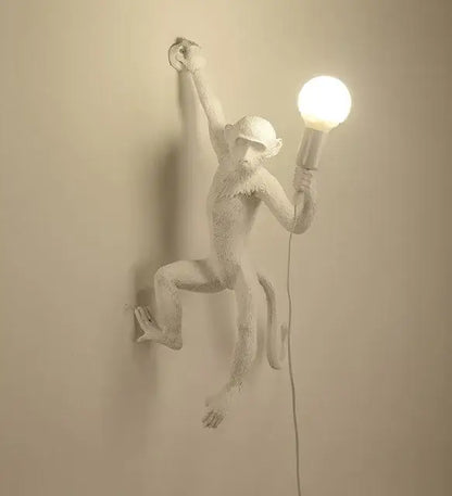 Ornate white 3 monkeys pendant chandelier for living room decor