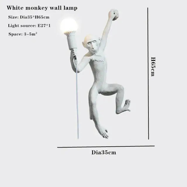Ornate white 3 monkeys pendant chandelier for living room decor