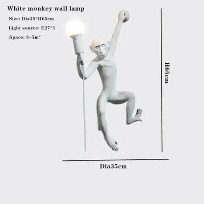 Ornate white 3 monkeys pendant chandelier for living room decor