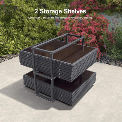 Alora Outdoor Hardtop Aluminum Solarium With Double Roof And LED Lights (SAK42086)