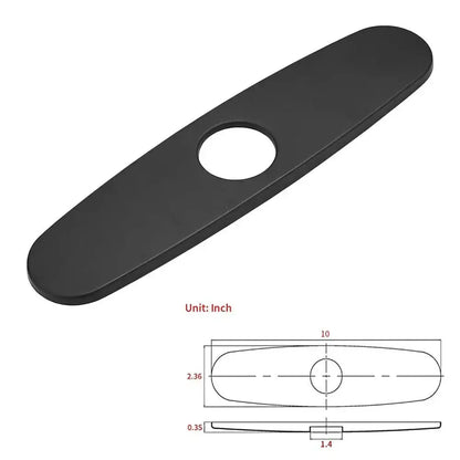 Oval black & chrome decorbites deck plate kitchen faucet escutcheon