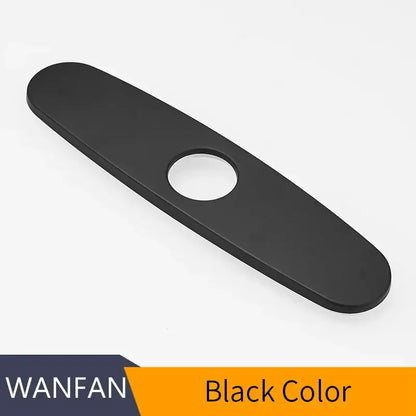 Oval black & chrome decorbites deck plate kitchen faucet escutcheon