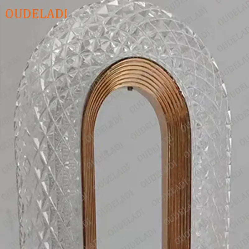 Oval gold crystal bedroom table lamp led atmosphere light