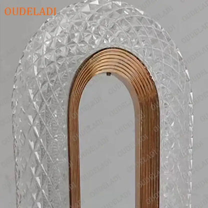 Oval gold crystal bedroom table lamp led atmosphere light