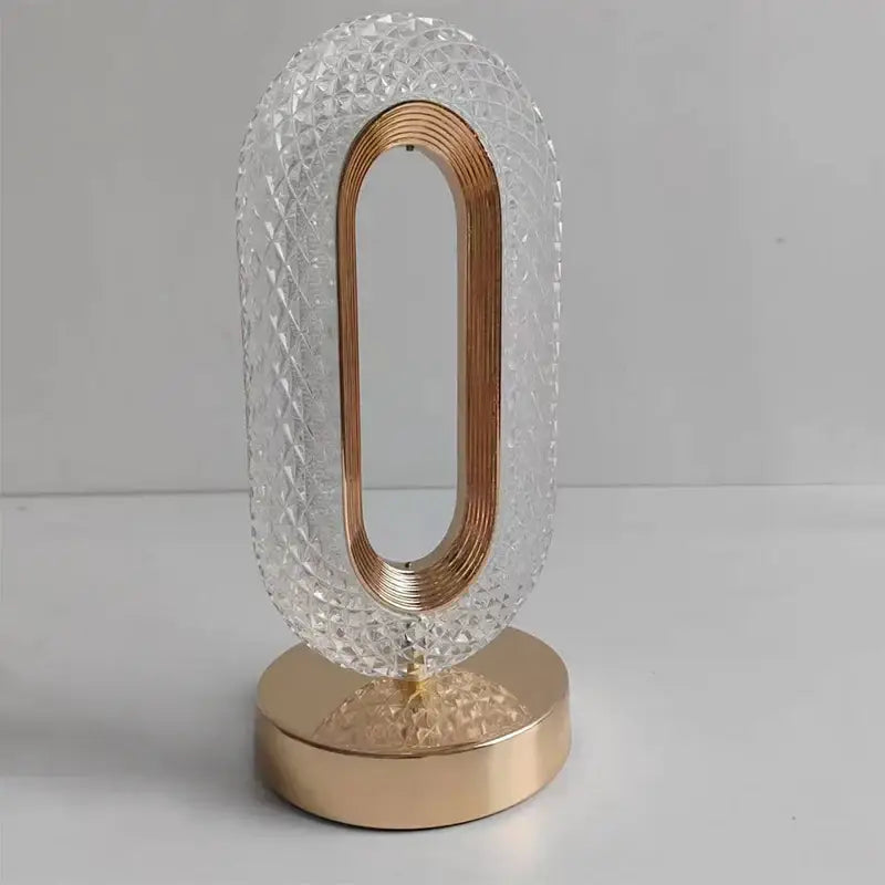 Oval gold crystal bedroom table lamp led atmosphere light
