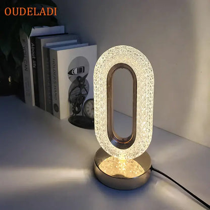 Oval gold crystal bedroom table lamp led atmosphere light