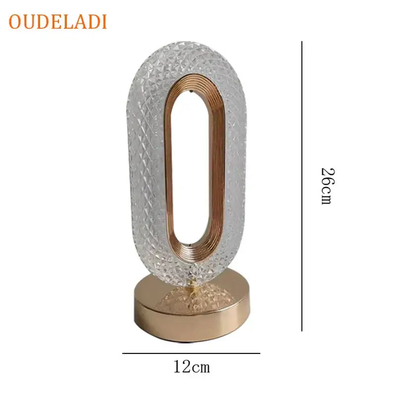 Oval gold crystal bedroom table lamp led atmosphere light