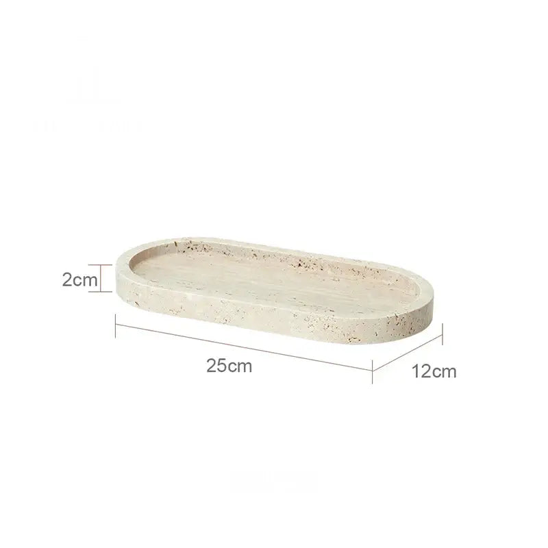 Oval white calacatta marble vanity tray bathroom soap dish