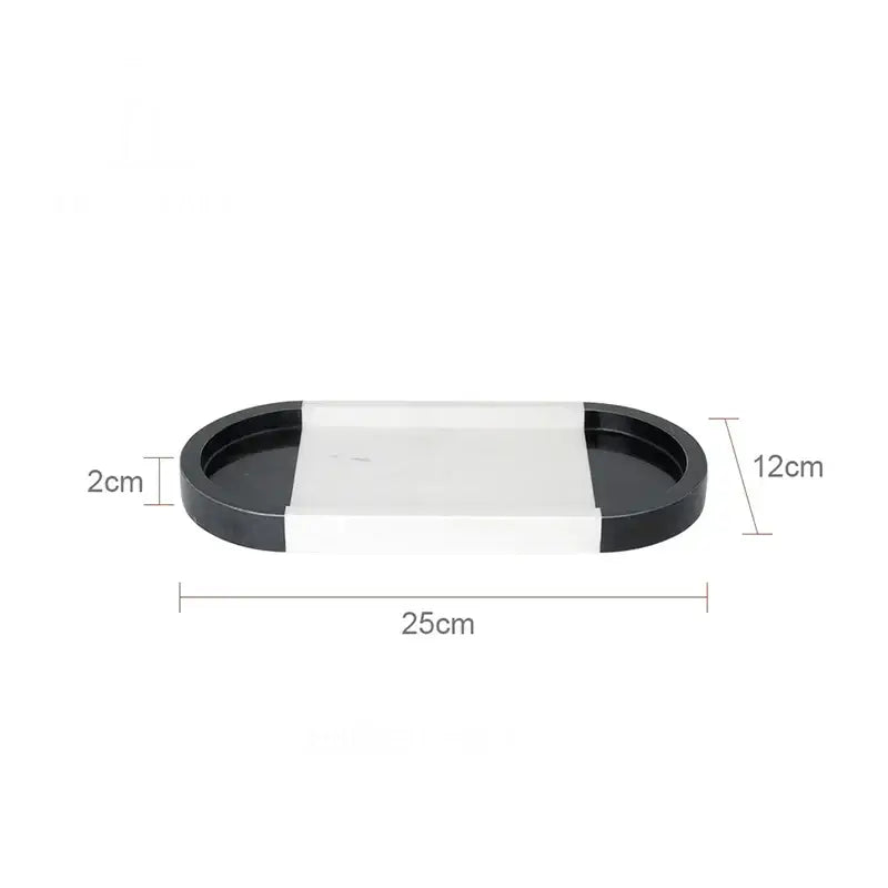 Oval white calacatta marble vanity tray bathroom soap dish