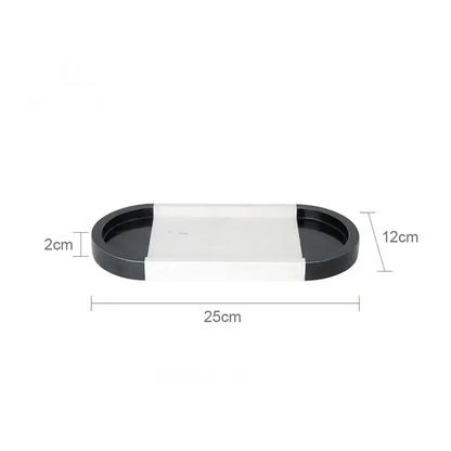 Oval white calacatta marble vanity tray bathroom soap dish