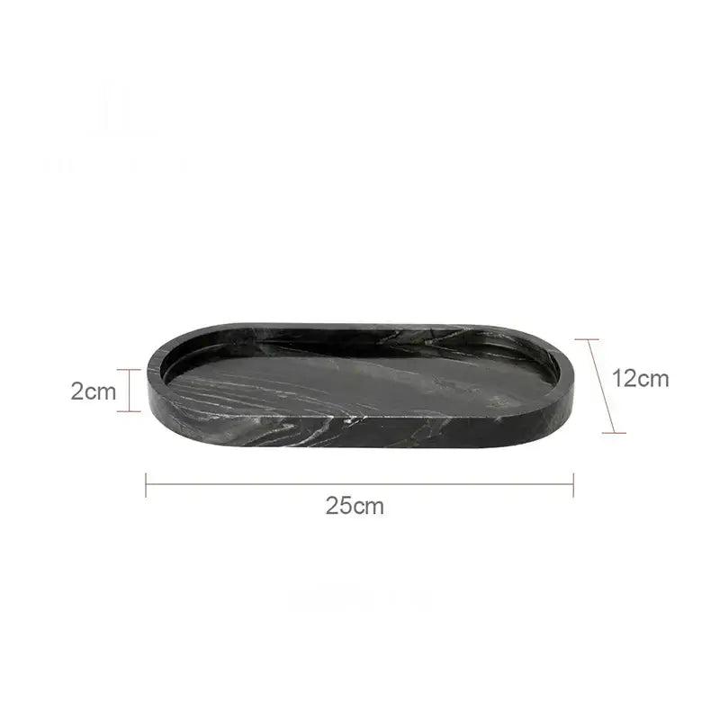 Oval white calacatta marble vanity tray bathroom soap dish