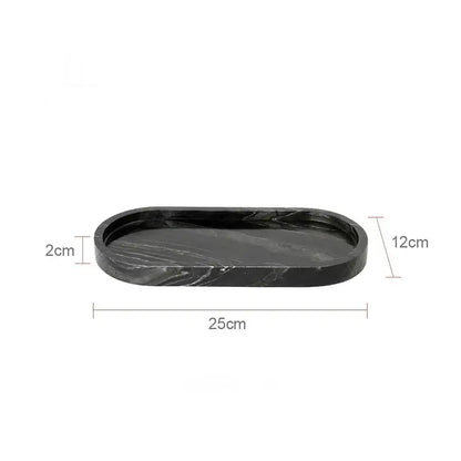Oval white calacatta marble vanity tray bathroom soap dish