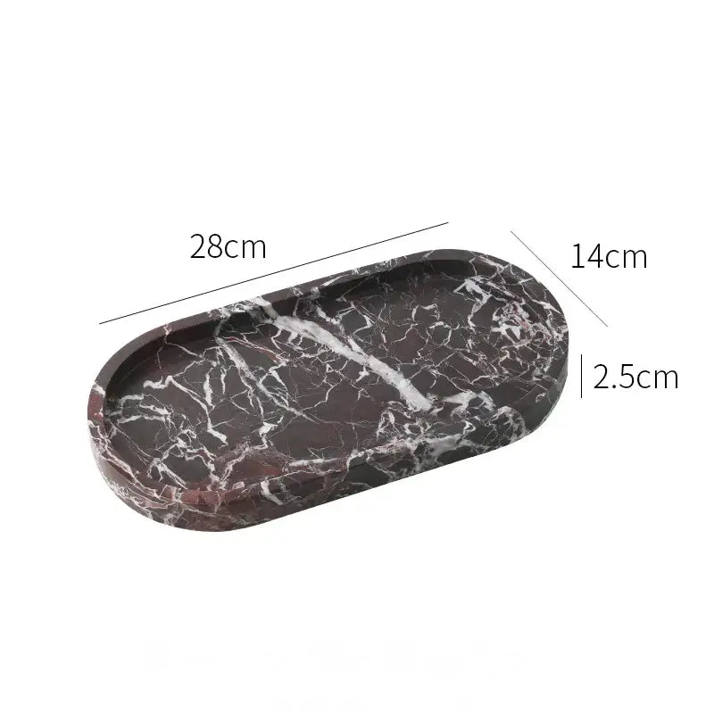 Oval white calacatta marble vanity tray bathroom soap dish