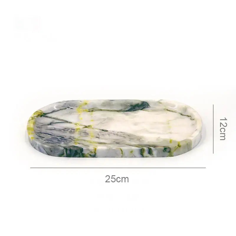 Oval white calacatta marble vanity tray bathroom soap dish