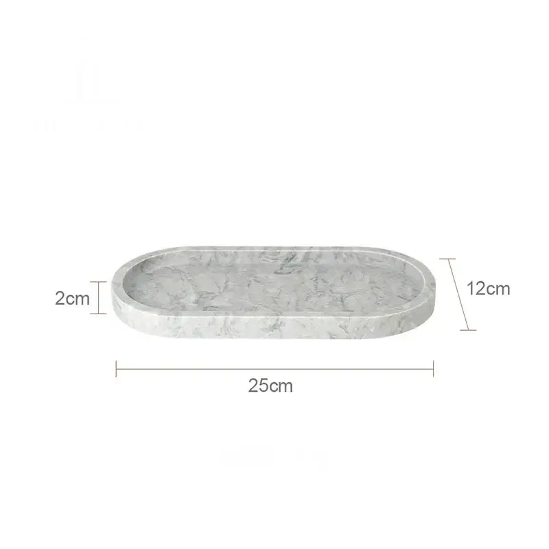 Oval white calacatta marble vanity tray bathroom soap dish