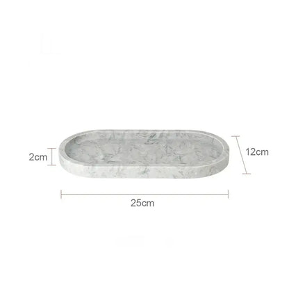 Oval white calacatta marble vanity tray bathroom soap dish
