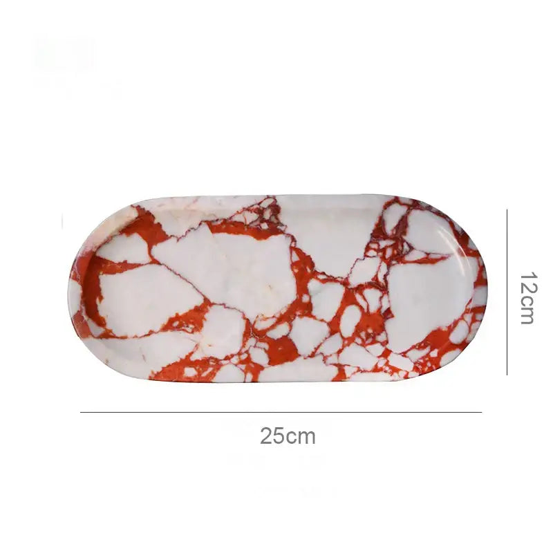 Oval white calacatta marble vanity tray bathroom soap dish