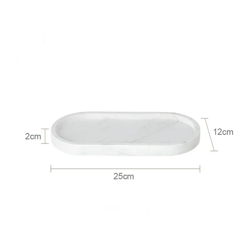 Oval white calacatta marble vanity tray bathroom soap dish