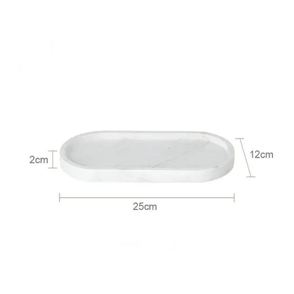 Oval white calacatta marble vanity tray bathroom soap dish