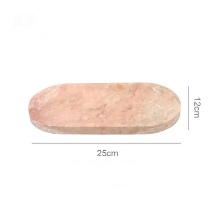 Oval white calacatta marble vanity tray bathroom soap dish