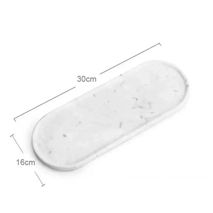 Oval white calacatta marble vanity tray bathroom soap dish