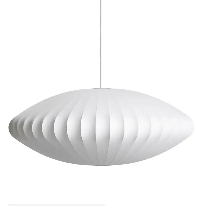 Oval white ribbed bubble silk pendant chandelier for dining room