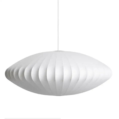 Oval white ribbed bubble silk pendant chandelier for dining room