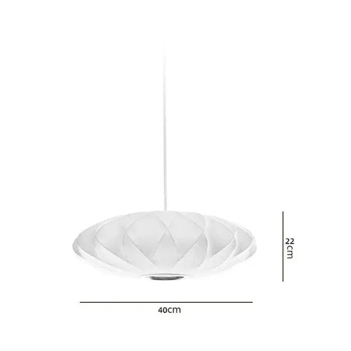 Oval white ribbed bubble silk pendant chandelier for dining room
