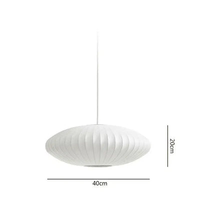 Oval white ribbed bubble silk pendant chandelier for dining room