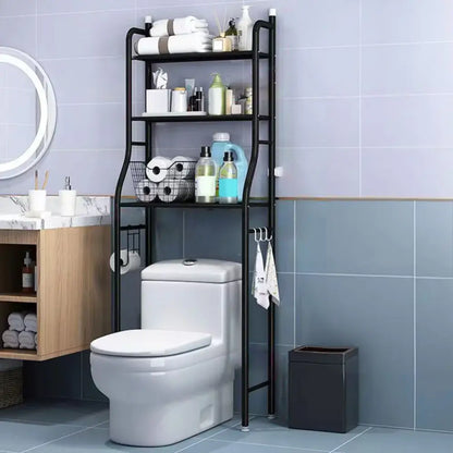 Modern silver 3 tier metal toilet storage shelf bathroom organizer