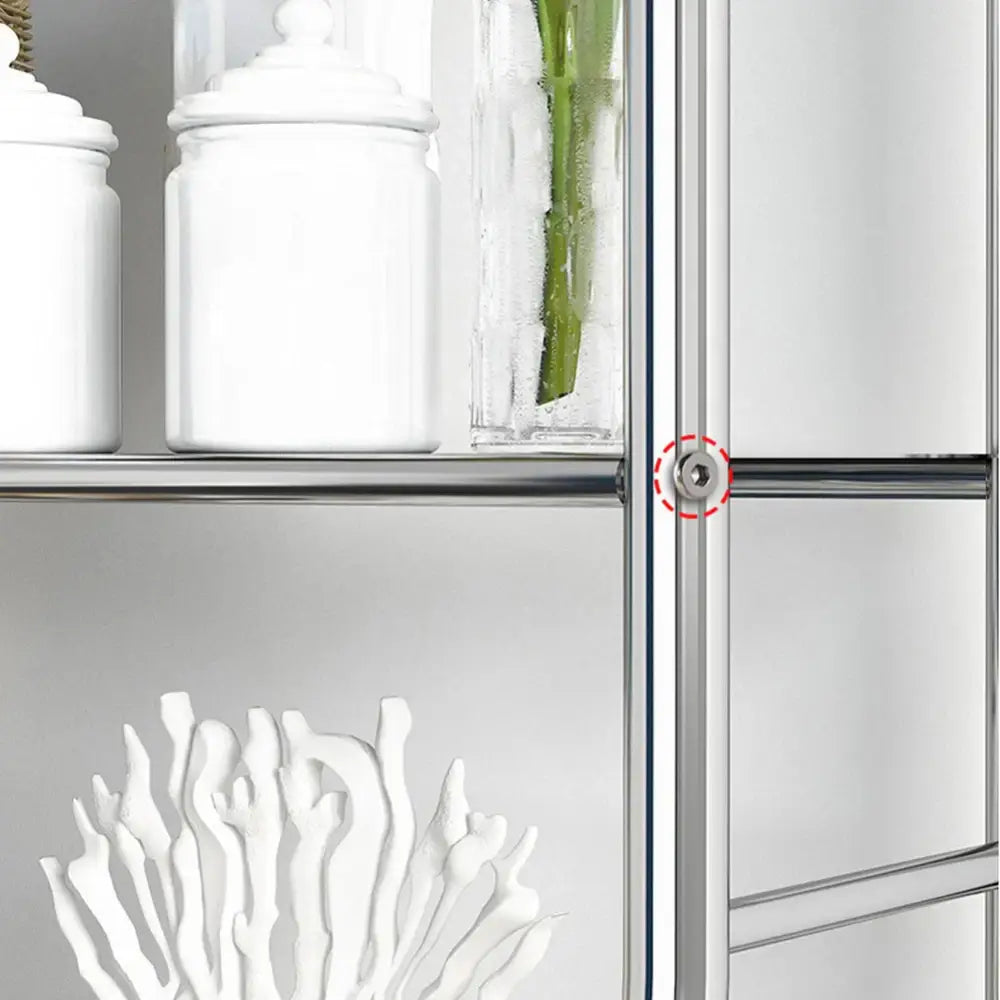 Modern silver 3 tier metal toilet storage shelf bathroom organizer