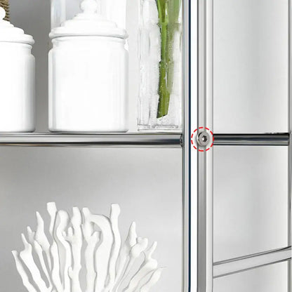 Modern silver 3 tier metal toilet storage shelf bathroom organizer