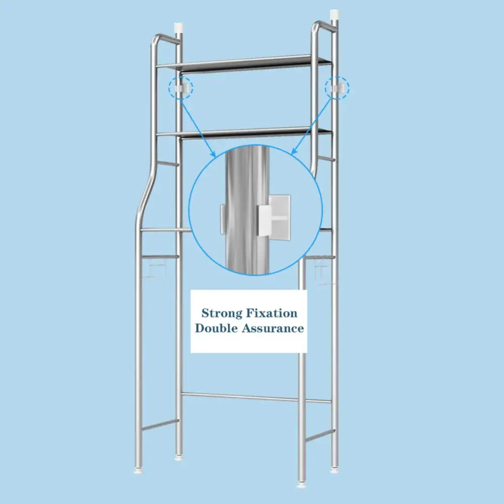 Modern silver 3 tier metal toilet storage shelf bathroom organizer