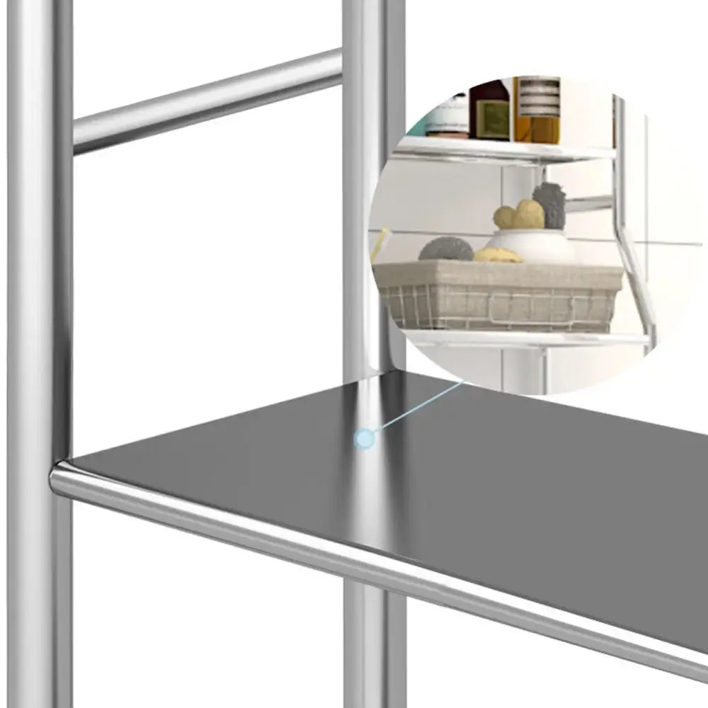 Modern silver 3 tier metal toilet storage shelf bathroom organizer