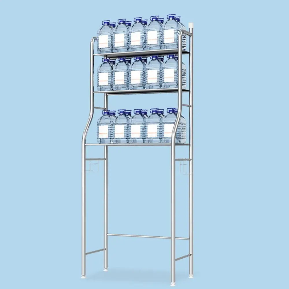 Modern silver 3 tier metal toilet storage shelf bathroom organizer
