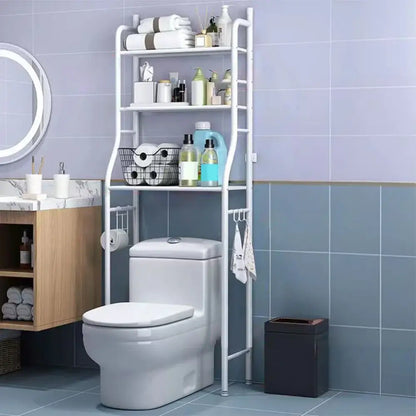 Modern silver 3 tier metal toilet storage shelf bathroom organizer